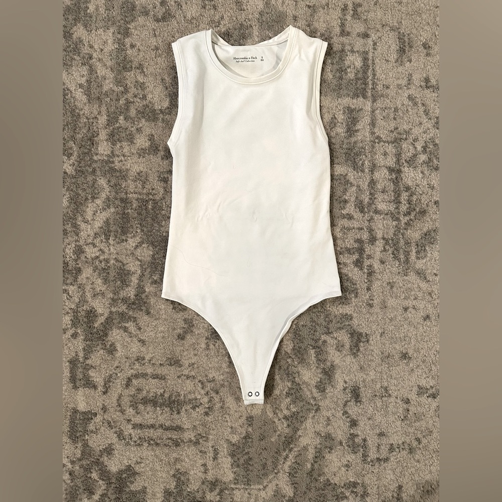 Abercrombie & Fitch Seamless Fabric Tank Bodysuit, White